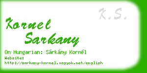 kornel sarkany business card